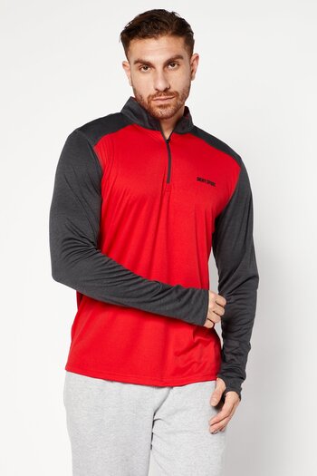 DKNY Sport Men Sportswear Fit Long Sleeves Training Jersey,Red