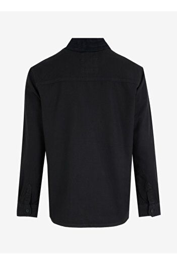 Only & Sons Звичайна чорна пряма чоловіча сорочка ONSASTON WASH CANVAS OVERSHIRT