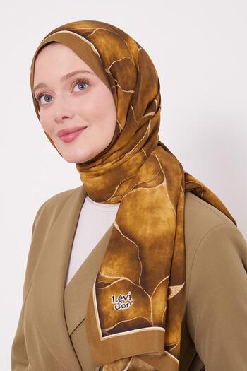 Levidor Khaki Leaf Pattern Royal Shawl