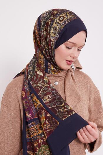 Levidor K.Blue Marine Motif Model Royal Shawl