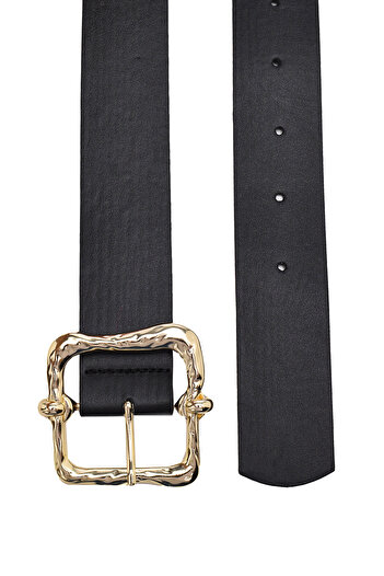 Paçuli Moda Black Buckle Women's Belt R08