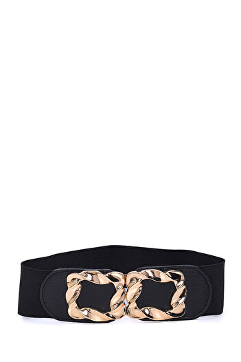 Paçuli Moda Square Shiny Women's Belt with Snap Buckle 20125