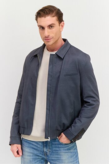 Hugo Boss Men Solid Jacket Shirt, Grey