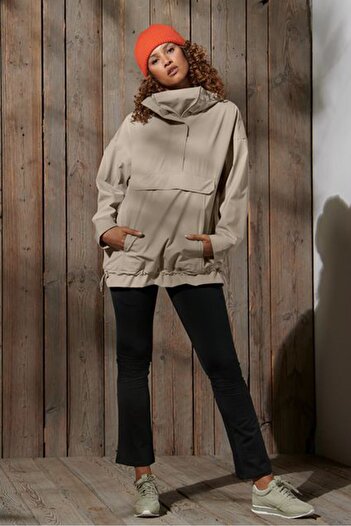 Tchibo Women Solid Hooded Jacket, Beige