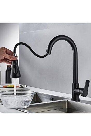 FLEKO Black Spiral Kitchen Sink Faucet