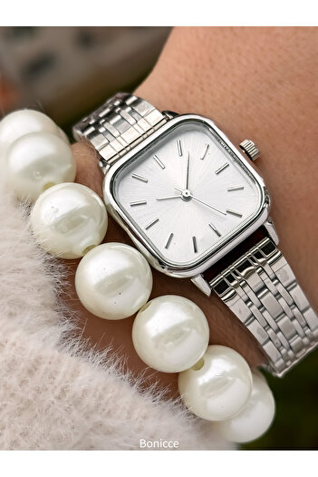 Bonicce Silver Color Retro Vintage Women's Wrist Watch and Bracelet - in Special Gift Box