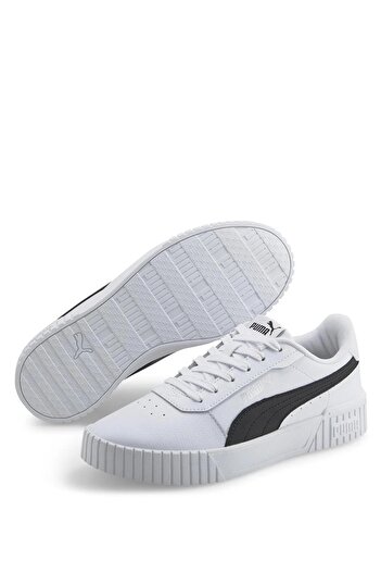 Puma 385849   07 Carina 2.0 White-Black-Silver Women's Sneakers