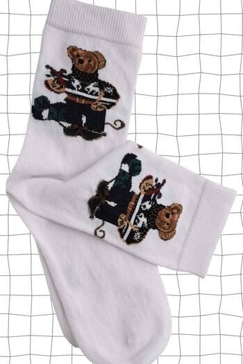 ZISHAN Teddy Bear Socks - Trend Patterned with Heel and Fingertip Detail 444