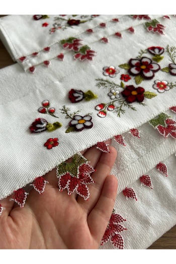 TREND Вишивка голкою ручної роботи, комплект рушників - 50x90 см і 30x50 см, 2 облямівки