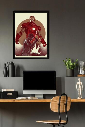 Saturn Iron Man Çerçeveli Tablo - Demir Adam Marvel Film Posteri Tablo