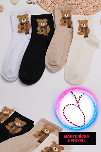 Molya Κάλτσες κολεγίου Labubu Bear Furry Fuzzless Περίεργες