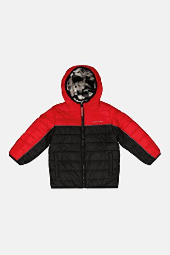 Weatherproof Kids Boy Hooded Reversible Parka Jacket, Red/Black