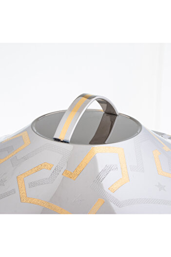 Bohara Indian Stainless Steel Food Container with Gold Plated 5 L