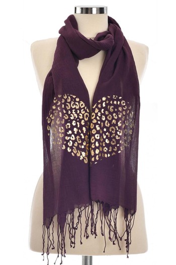 Dosimira Plum Glitter Heart Scarf