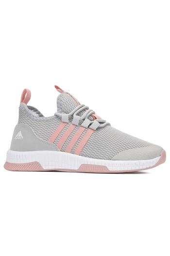 Allyup Günlük Gri Pudra Kadın Erkek Sneaker Nefes Alan Triko Bağcıklı Hafif Yürüyüş Spor Ayakkabı 249