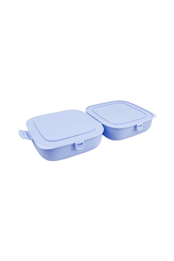 Decobella |   Double Lid Lunch Box, Blue, Leak Proof and Practical Design