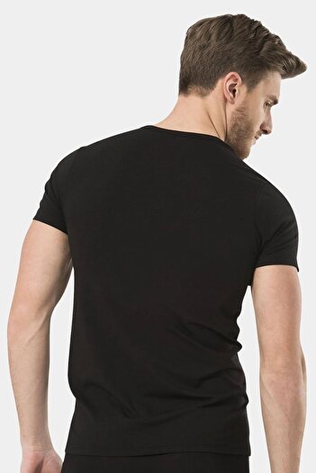 TÜREN 2 Pcs 95% Cotton 5% Lycra V-Neck Short Sleeve Men's T-Shirt