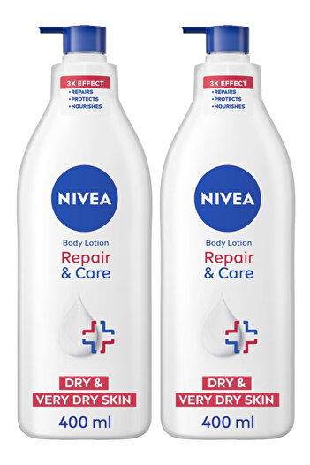 NIVEA Repair And Care Body Lotion, Dexpanthenol, Very Dry Skin Multicolour 2x400ml