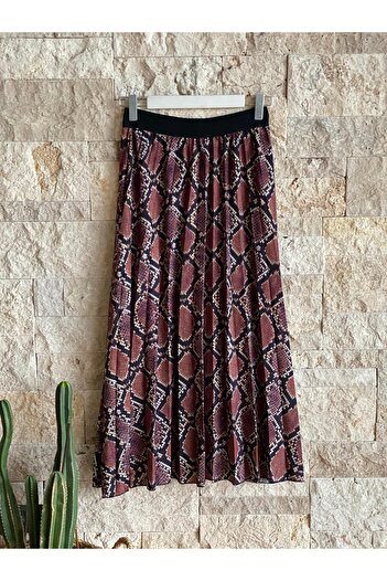 Hatun Atila Hatunatila Non-Sweating Combed Cotton Lined Printed Skirt