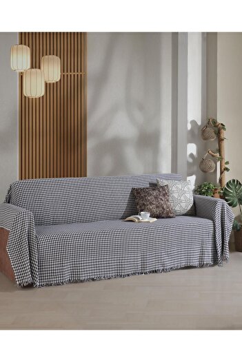 LADYNİL Anthracite Houndstooth 180x300 Seat Cover - Covering Arms