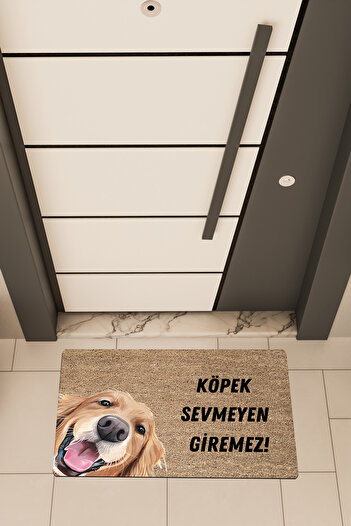 Dormot High Quality Digital Printing Brown, No Dog Lovers Come in Themed Door Mat