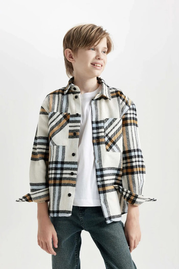 DeFacto Boy's Oversize Polo Neck Shirt