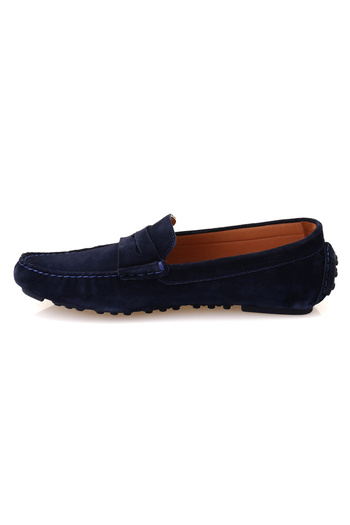 Desa Ανδρικό δερμάτινο σουέτ Loafer Akira Navy Blue