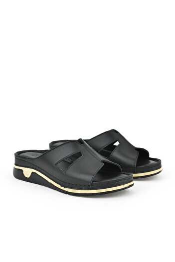 Ziya Genuine Leather Black Women's Slippers - 1511008 Z23