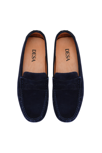 Desa Ανδρικό δερμάτινο σουέτ Loafer Akira Navy Blue