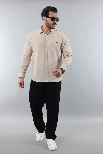 Artı1 Half Oversize Long Sleeve Easy Ironing Sweat Absorbing Breathable Wrap Cloth Men's Shirt