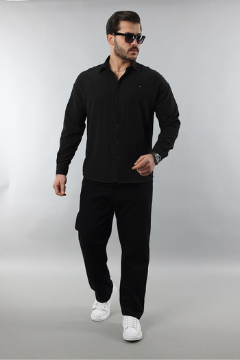 Artı1 Half Oversize Long Sleeve Easy Ironing Sweat Absorbing Breathable Wrap Cloth Men's Shirt