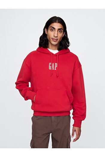 GAP Erkek Kırmızı Vintage Soft Gap Logo Sweatshirt