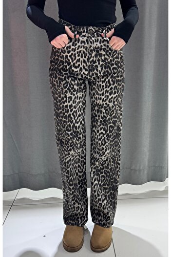 Violet LEOPAR DESENLİ PALAZZO PANTOLON