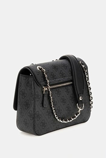 Guess Izzy Convertible Xbody Flap Women's Anthracite Crossbody Bag Hwsg8654190-Clo
