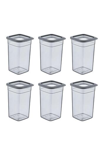 Smartware Set of 6 Skali Square Storage Container Anthracite 1440 ml