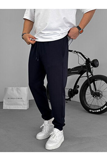 BYBASICMAN Relaxed Fit Navy Blue Elastic Tracksuit Yp-4007