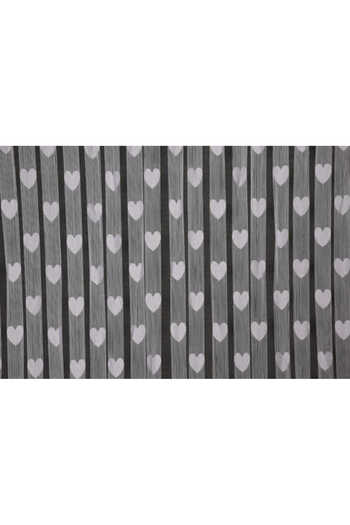 AKÇA TEKSTİL Hearted Model White Color Width 100 cm Length 280 cm Ready Rope Curtain