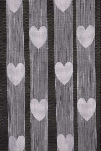 AKÇA TEKSTİL Hearted Model White Color Width 100 cm Length 280 cm Ready Rope Curtain