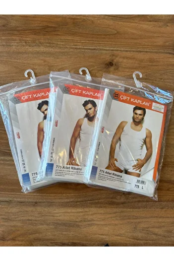 Çift Kaplan 100% Cotton Rib Men's Undershirt 775 3 Pack