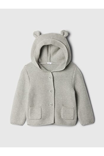 GAP Bebek Gri Brannan Bear Kulak Aplikeli Hırka