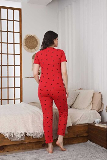 LİLA İÇ GİYİM Suprem Women's Short Sleeve Pjama Suit