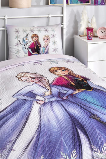 Özdilek Frozen Forsted Single Disney Licensed Fitted Sheet Quilted Children's Duvet Cover Set