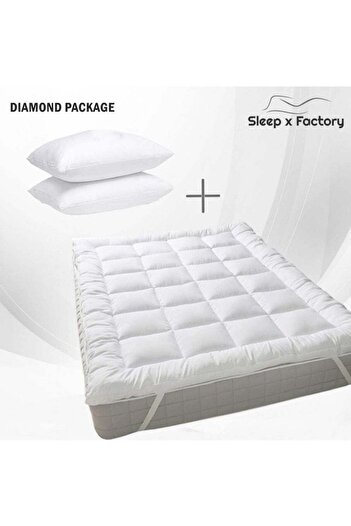 House One Package | Comfort Mattress Topper 14 cm and 2 Hotel Pillows - 200x150 cm
