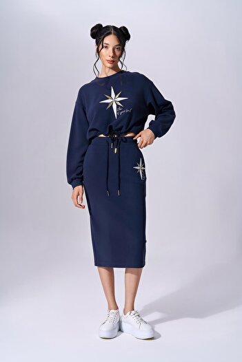 Naar Смугаста спідниця Slim Fit для жінок - NAAR91505-LACİVERT
