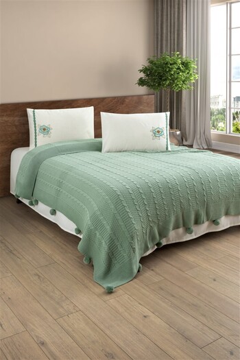 Sevim Mint Green Knitwear Blanket Set - 4 Piece Dowry - Tivoli Rosetta