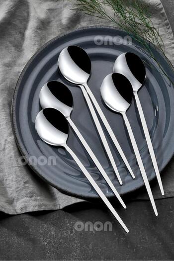 on-on Mokka Modern Look Food Spoons Set of 6 18/0
