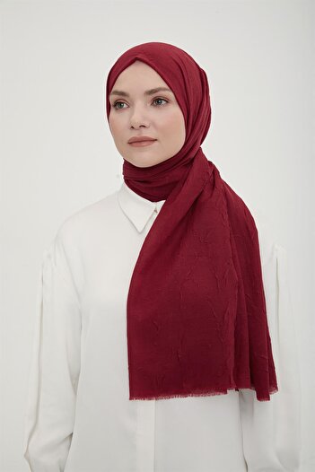 Armine Bamboo Trend Shawl - Claret Red 52 Model