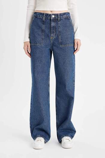 DeFacto Navy Blue Women's Jean Trousers C7326Ax/Nm34