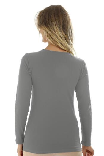 Almila Women's Slim Fit Bodysuit - Long Sleeve, Crew Neck, Cotton Fit 2040