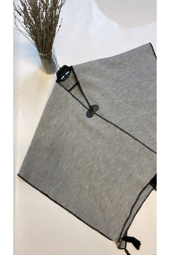 Onur Winter Knitwear Poncho - Solid Color, Edge Stripe, Fashion Trending Product - Store
